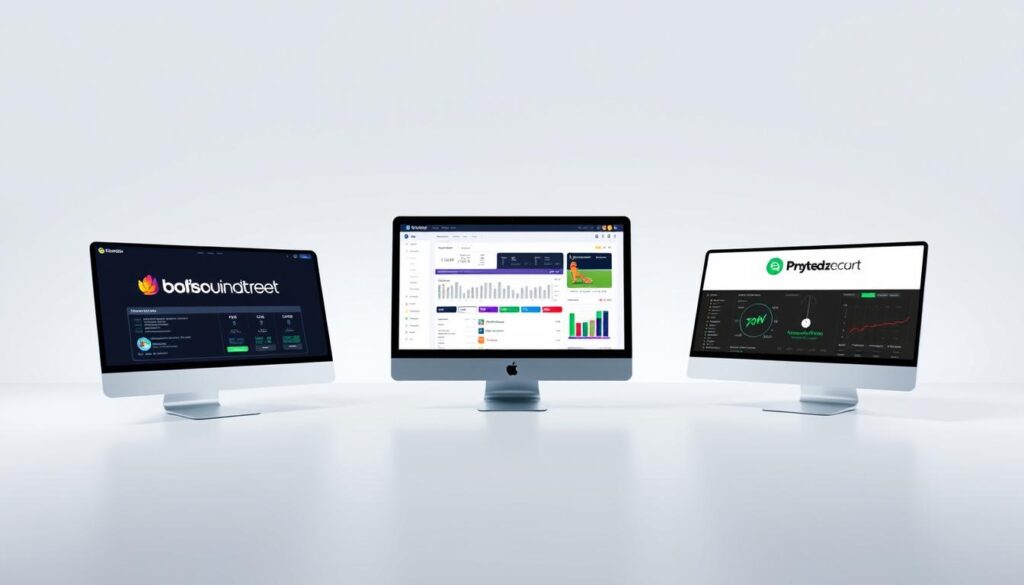 A high-contrast, detailed image of the top matched betting software tools, presented in a clean, modern style. In the foreground, three distinct software platforms are showcased, their logos and interfaces prominently displayed against a sleek, minimalist background. The middle ground features subtle data visualizations and performance metrics, conveying the analytical capabilities of these tools. The background is a soft, neutral gradient, drawing the viewer's attention to the key features of the platforms. Balanced lighting from multiple angles highlights the clean, professional aesthetic. The overall mood is one of efficiency, reliability, and technological sophistication, reflecting the subject matter of "Top Matched Betting Software Tools in 2024".