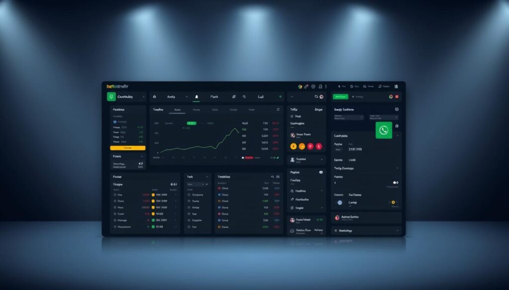 A sleek, modern interface for the BF Bot Manager, Betfair's official API solution for automated trading. The foreground features a well-organized dashboard with customizable widgets, analytics, and trading controls. The middle ground showcases advanced bot configuration options and monitoring tools. In the background, a clean, minimalist design with subtle gradients and soft lighting creates a professional, user-friendly atmosphere. The overall impression is one of power, precision, and ease of use for Betfair traders seeking to automate their betting exchange strategies.